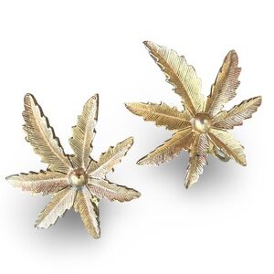 Vintage 1950s Sarah Covington Palm Leaf Clip-On Earrings